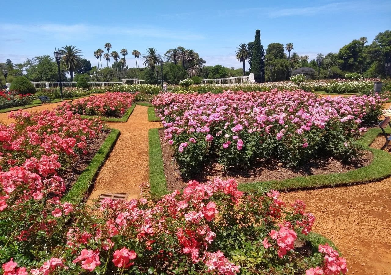Vista del Rosedal y los Bosques de Palermo en Buenos Aires
